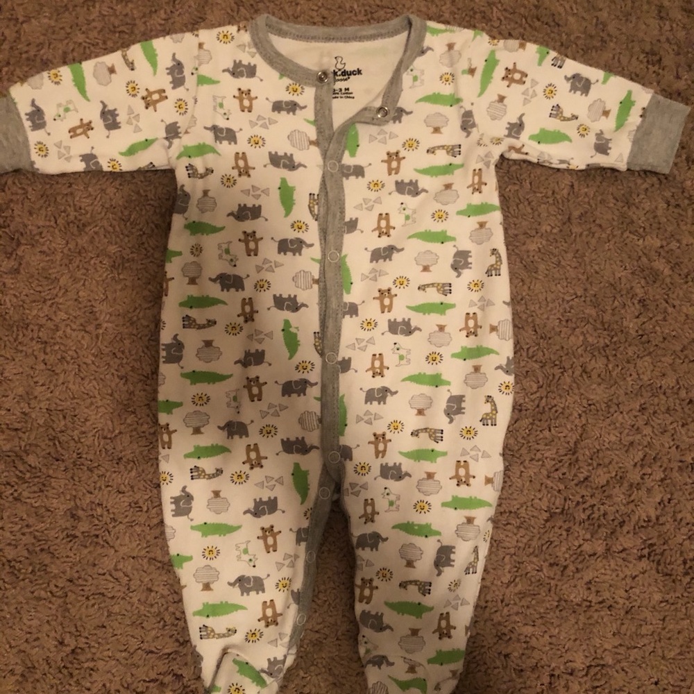 NWOT Animal Footie PJs Duck Duck Goose 0-3
